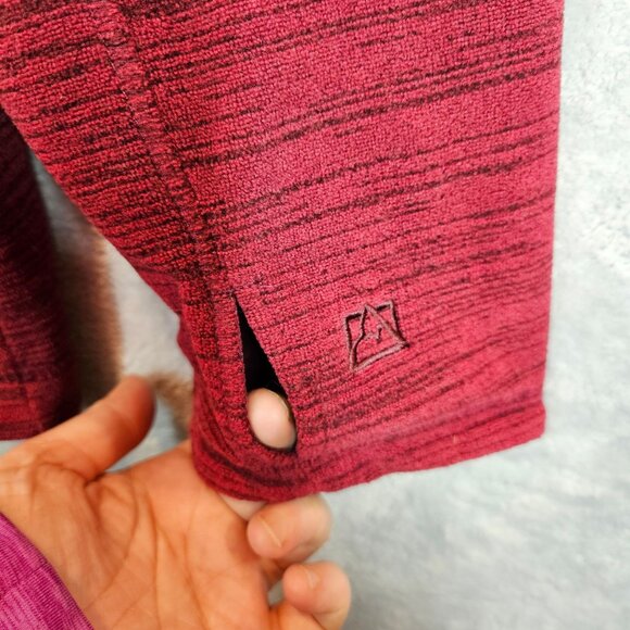 Avalanche Womens L Red Quarter-Zip Pullover fleece Zipper Pockets Thumbholes - Picture 6 of 11